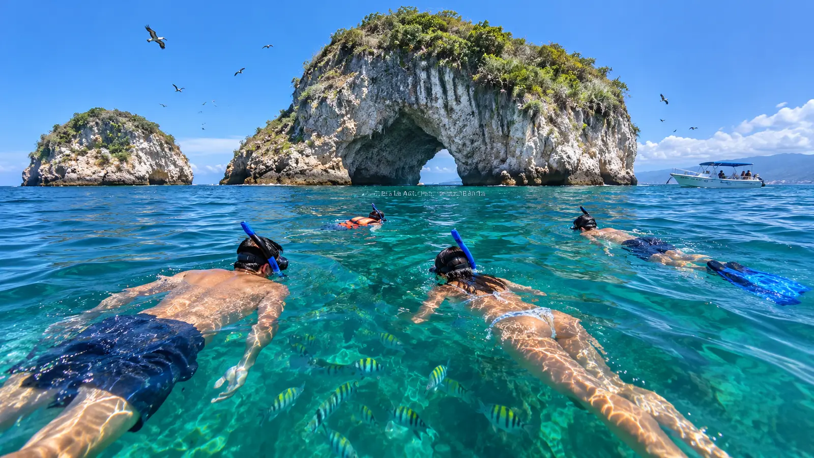 Swim, Snorkel & Relax Swim, paddle board and float at a hidden beach reachable only by boat. Drinks and music keep going while the day belongs to your group.