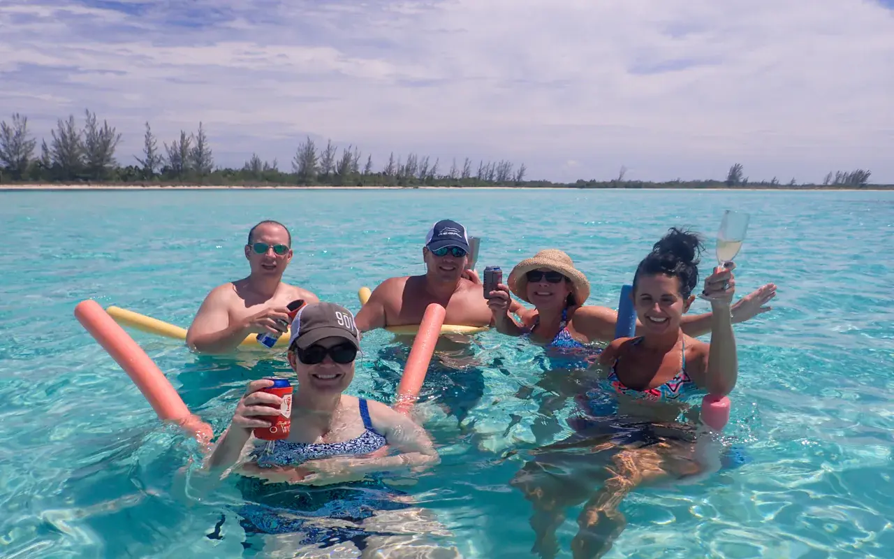 Snorkel Stop or Beach Stop (depends on route) Snorkel with sea turtles at Inha Reef, anchor at Paamul Bay, or head to Cozumel/Tulum