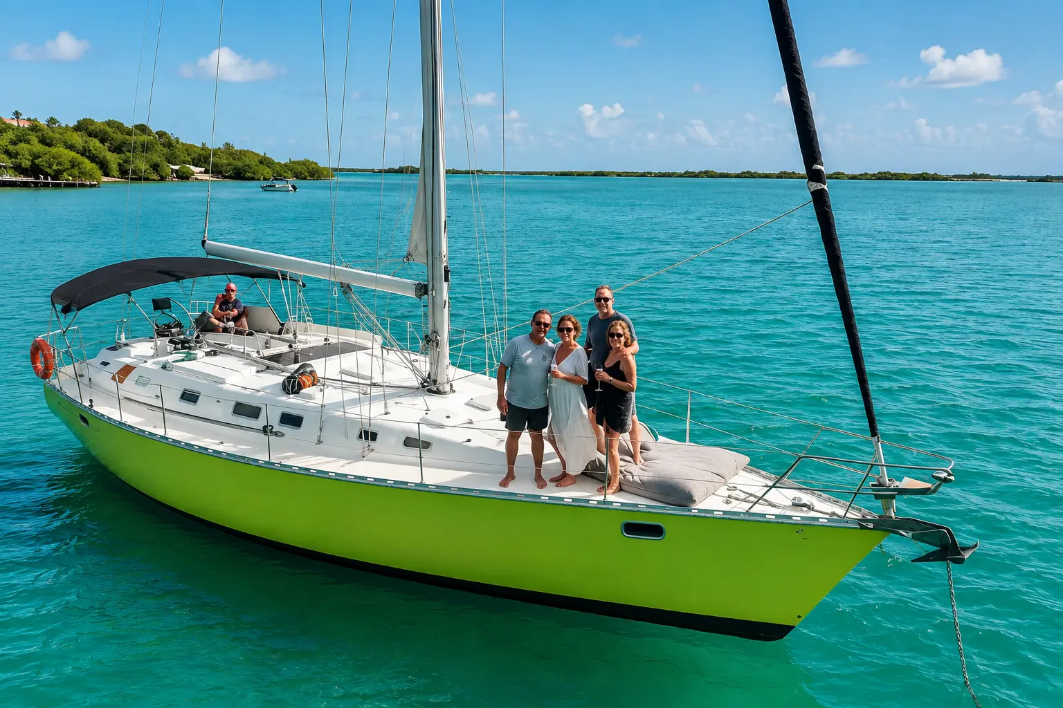 Sail Back Sails up for the open-water stretch when wind and sea allow, then an easy stretch back to Seru Boca Marina, disembarking at the private harbour by 14:30