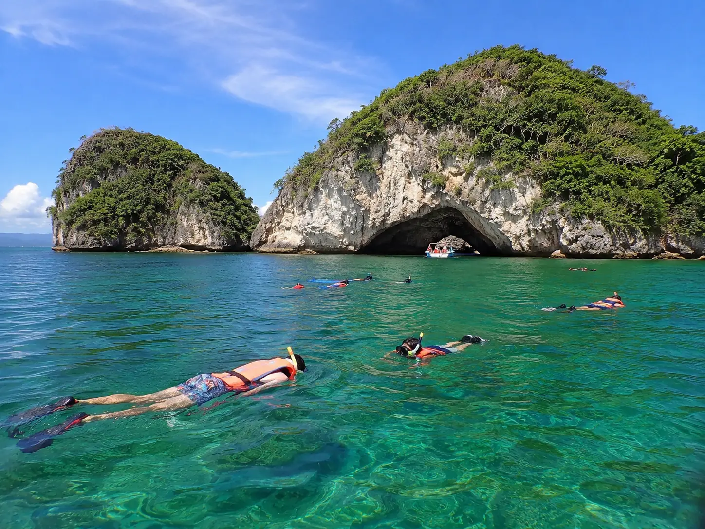 Swim, Snorkel & Relax Swim, paddle board and float at a hidden beach reachable only by boat. Drinks and music keep going while the day belongs to your group.