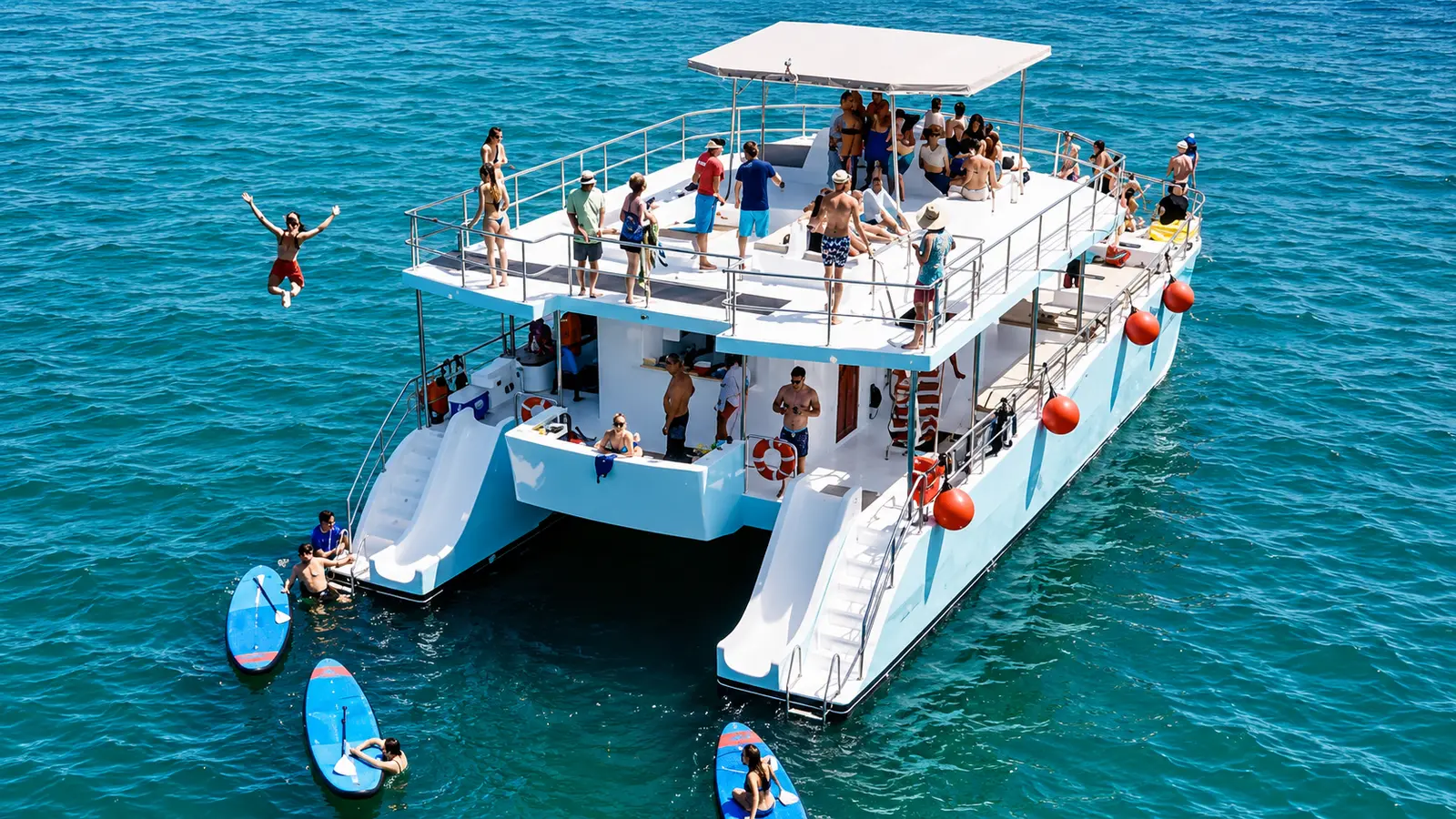 Cruise Back to the Marina Relax on the deck for the ride home, with the surround sound system playing and the crew looking after your every need