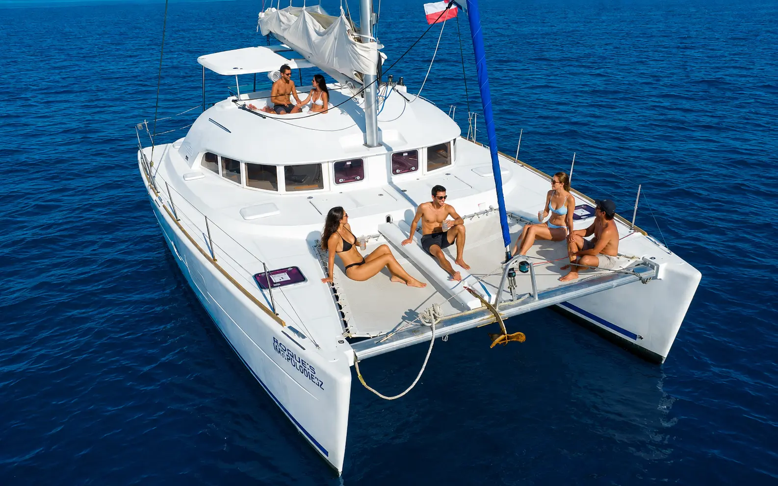Cruise the Riviera Maya Coast Sails set silent as we glide along Mexico's Caribbean coast, Bluetooth music playing