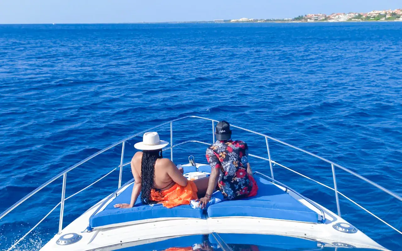 Cruise the Riviera Maya Coast Scenic sail with Bluetooth music playing, relax on the flybridge or sundeck