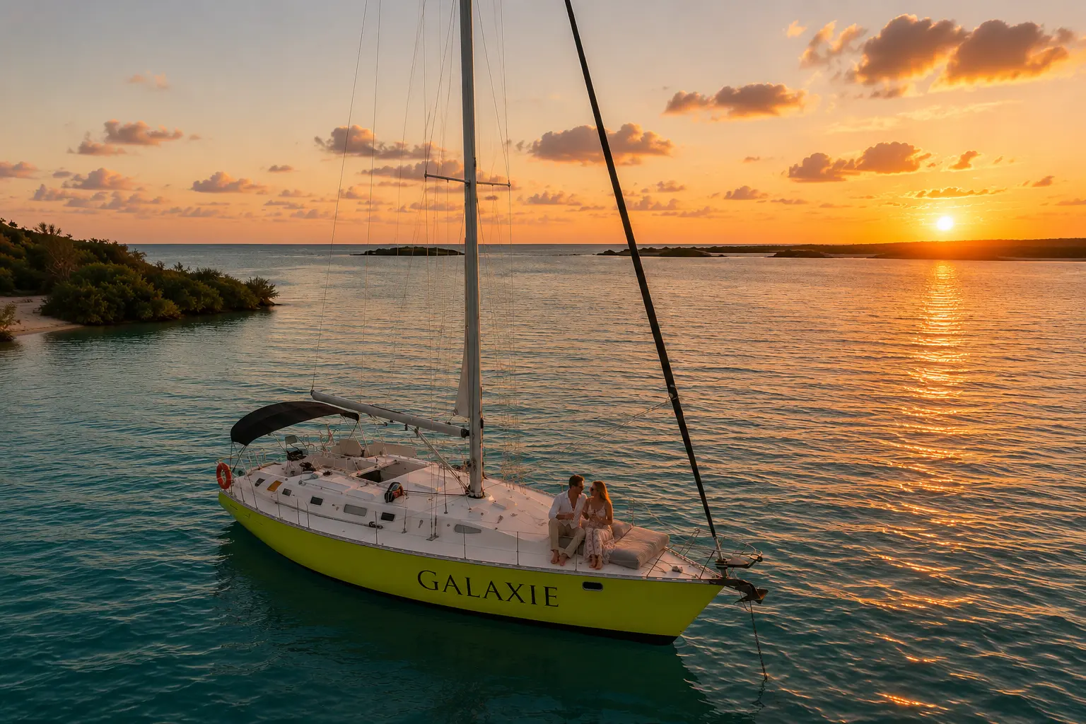 Welcome Aboard at Seru Boca Marina Just the two of you. Meet the owners, settle in and take a short safety briefing, then about an hour under motor through the sheltered Spanish Waters and out along the Caribbean coast